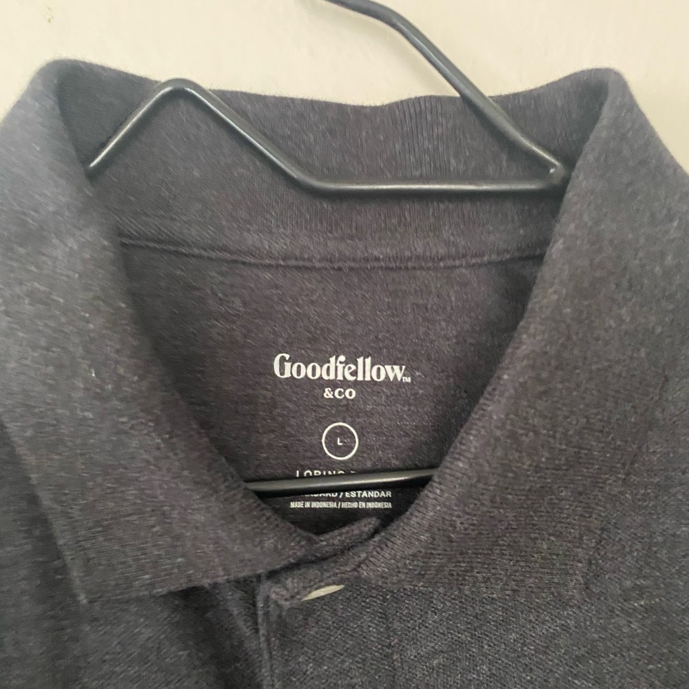 Goodfellow Charcoal Gray Golf Polo Shirt Men’s Size Large Short Sleeve Top - Picture 3 of 7